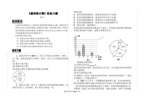 扇形统计图经典练习