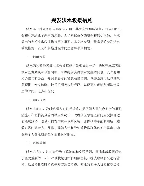 突发洪水救援措施
