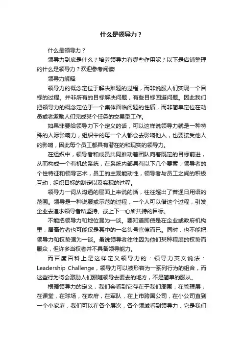 什么是领导力？
