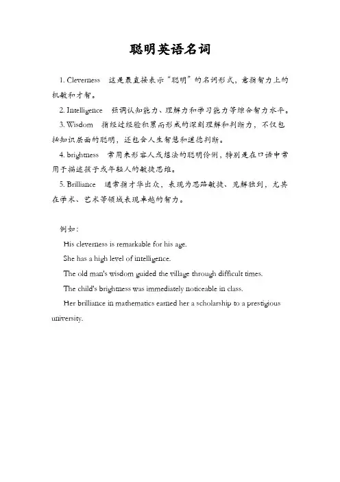 聪明英语名词