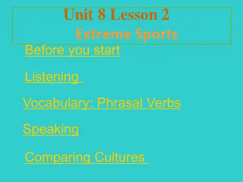 英语：Unit8《Adventure》lesson2 Extreme Sports课件(北师大版必修3)