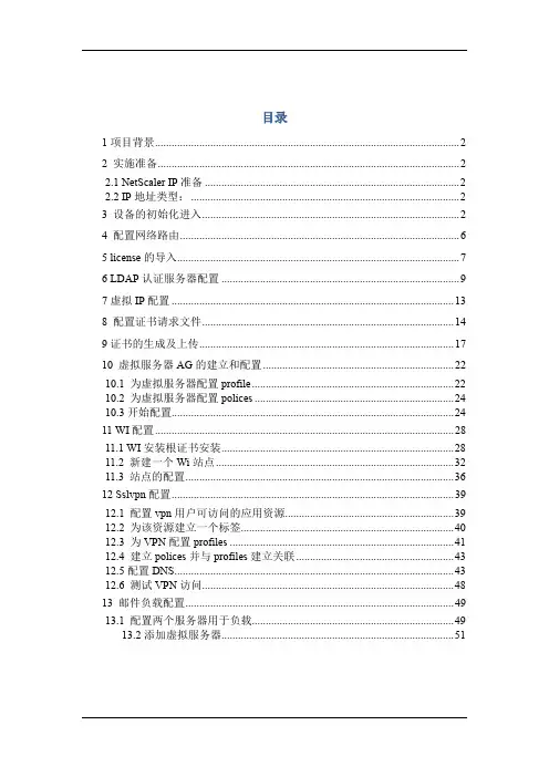 NetScaler 配置手册