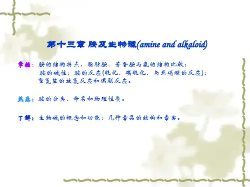 第十三章胺和生物碱