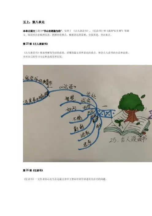 五年级上册语文书第八单元思维导图