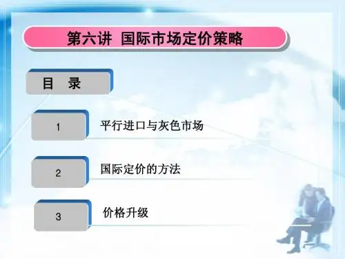 第六讲 国际市场定价策略