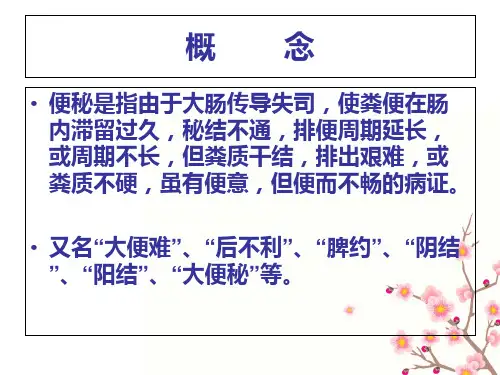 便秘的中医护理PPT课件