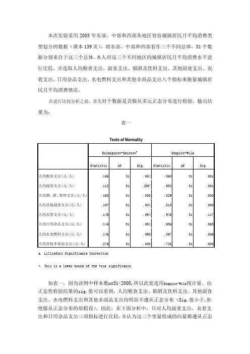 spss相关分析案例多因素方差分析