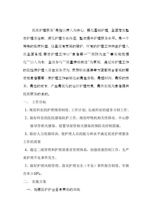 ICU优质护理工作