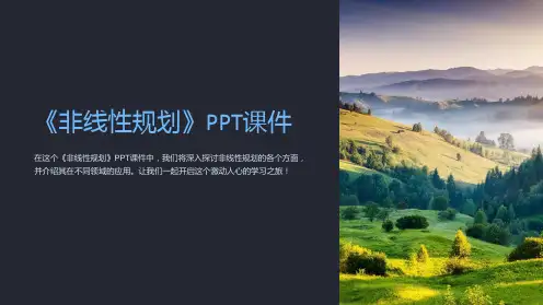 《非线性规划》课件