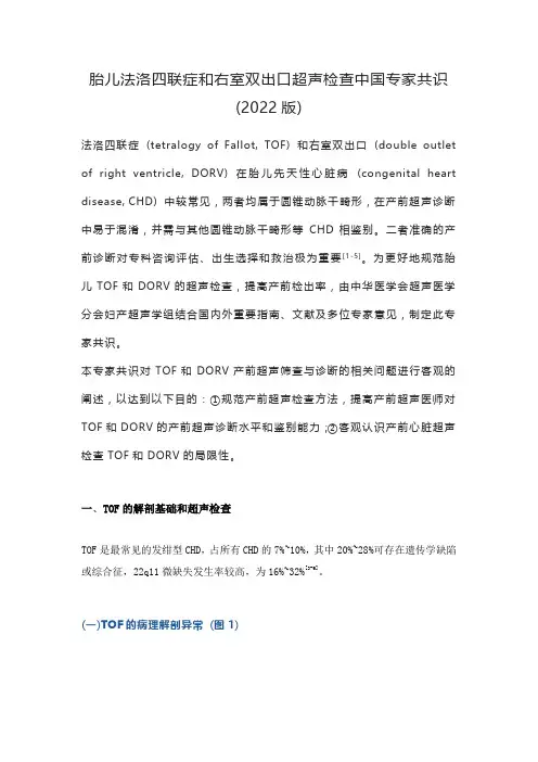 胎儿法洛四联症和右室双出口超声检查中国专家共识 (2022版)