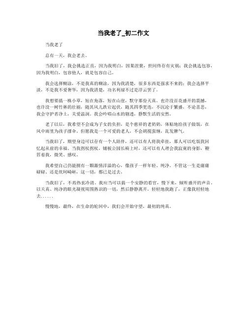 当我老了_初二作文