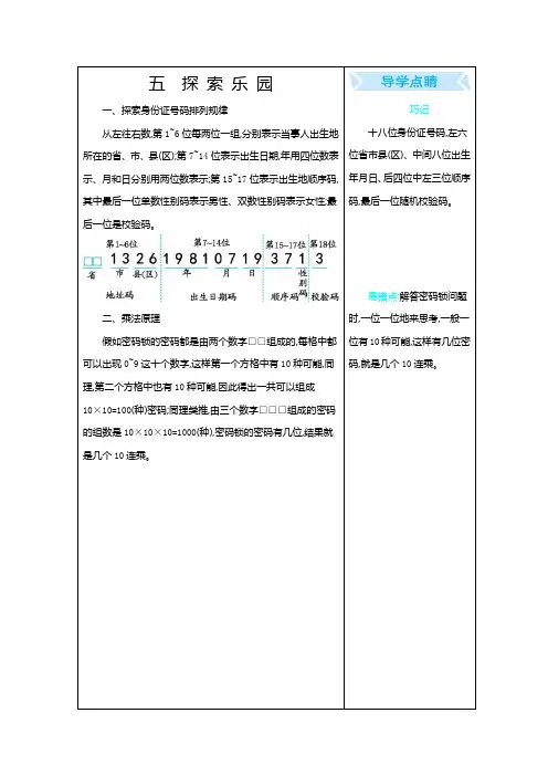 冀教版数学六年级下册第5单元  探索乐园