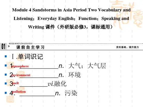 《创新设计》高中英语(外研必修3,课标通用)课件：Module 4 Sandstorms in Asia Period Two