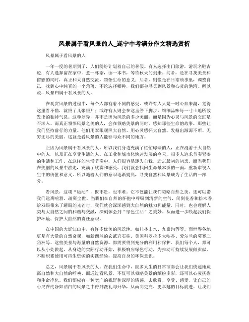 风景属于看风景的人_遂宁中考满分作文精选赏析