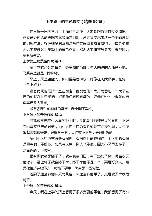 上学路上的景色作文（精选30篇）