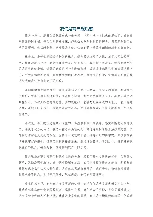 我们是高三观后感