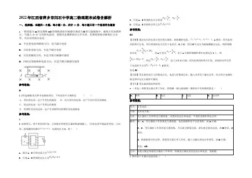 2022年江西省萍乡市闪石中学高二物理期末试卷带解析