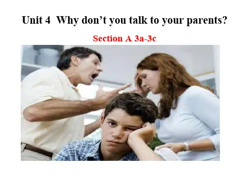 初中英语_Unit 4 Why don't you talk to your parents Section A 3a教学课件设计