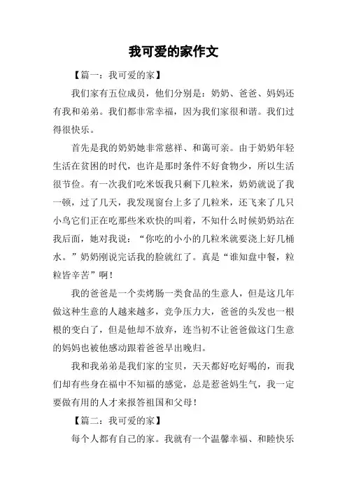 我可爱的家作文