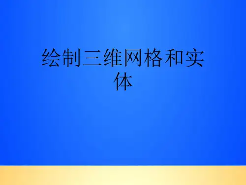 【优质】绘制三维网格和实体PPT文档