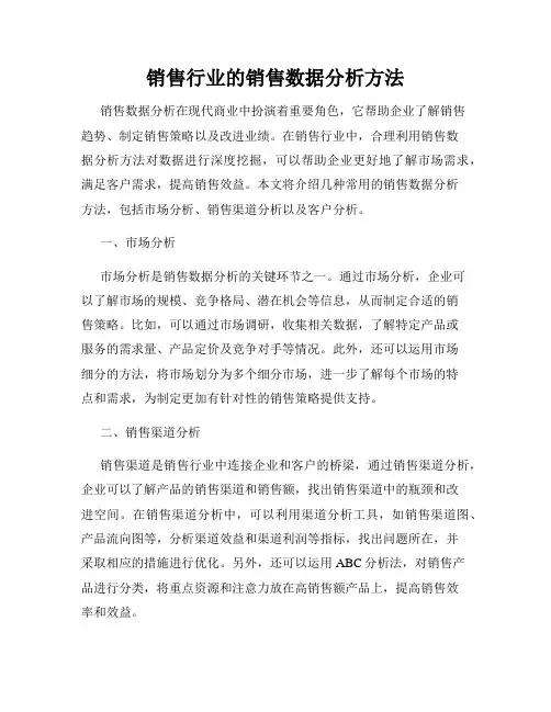 销售行业的销售数据分析方法