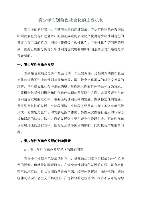 青少年性别角色社会化的主要机制