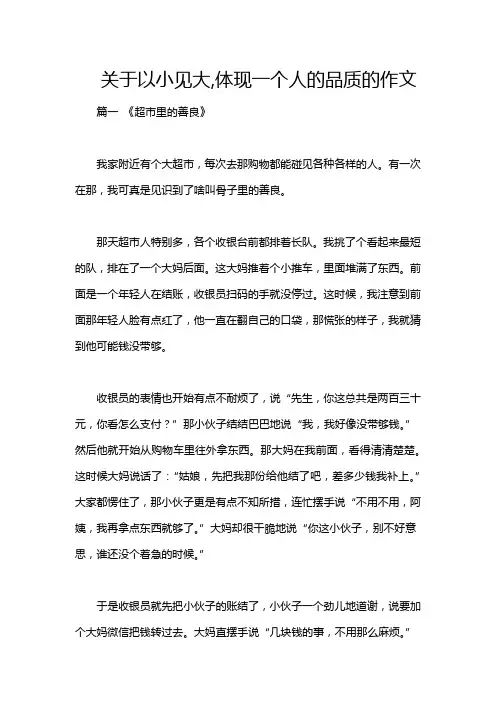 关于以小见大,体现一个人的品质的作文