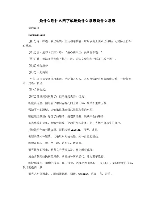 是什么断什么四字成语是什么意思是什么意思
