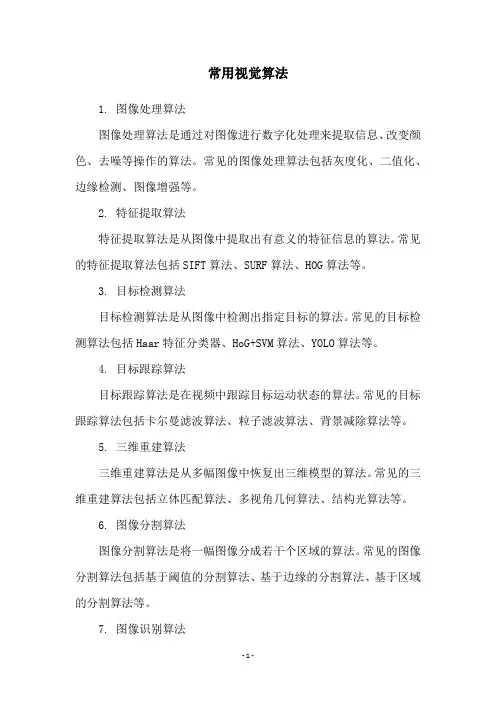 常用视觉算法