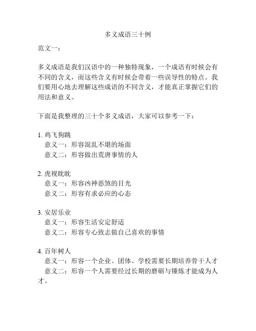 多义成语三十例