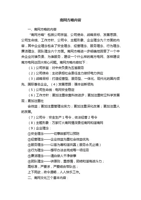 南网方略内容