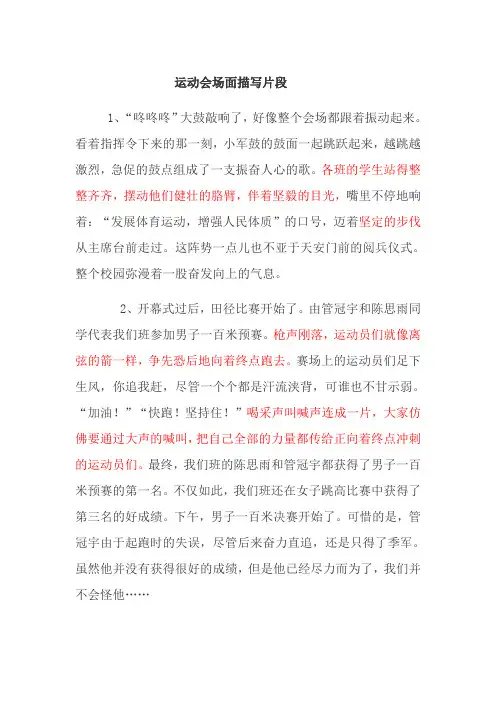 运动会场面描写片段