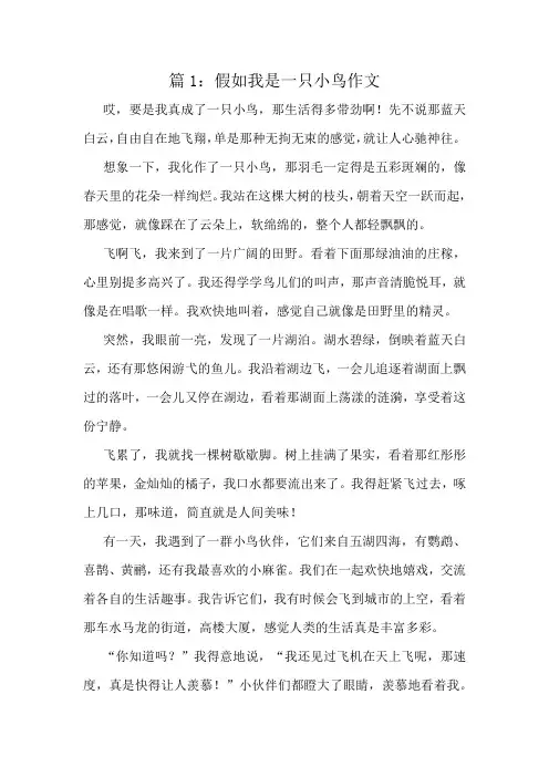 假如我是一只小鸟作文精选10篇
