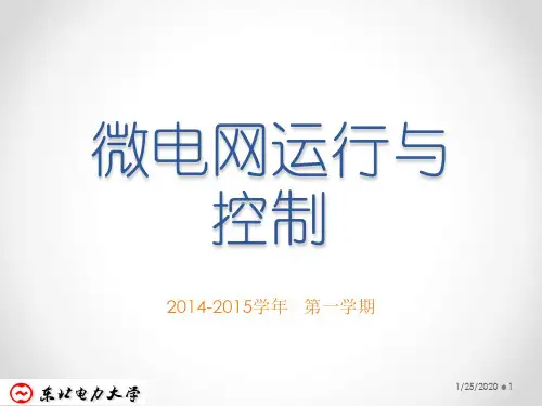 微电网运行与控制华北电力