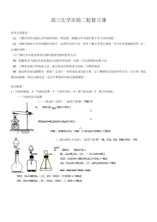 高三化学实验二轮复习课