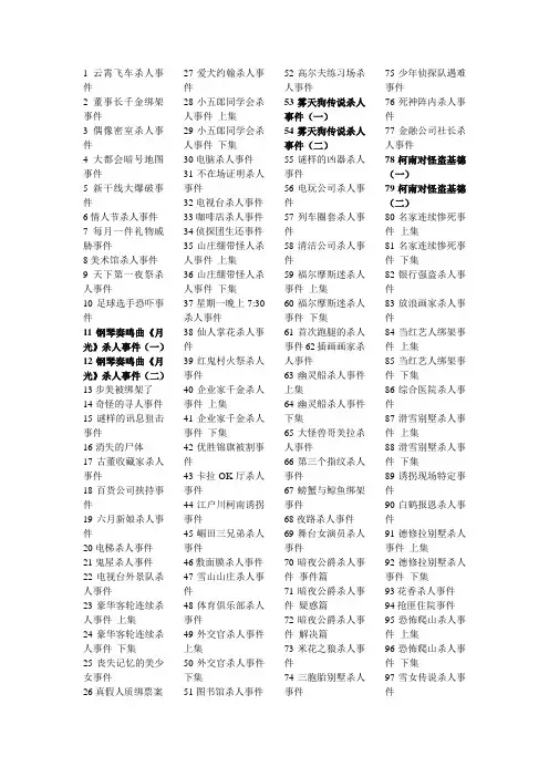 名侦探柯南国语版集数目录