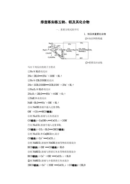 【步步高】2018届新人教课标Ⅰ高三化学一轮总复习资料word版：第三章 排查落实练五