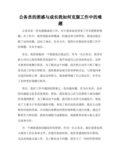 公务员的困惑与成长我如何克服工作中的难题
