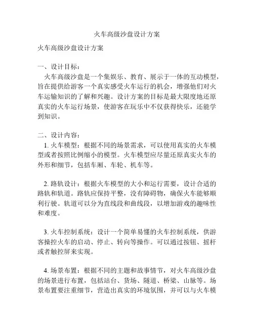 火车高级沙盘设计方案