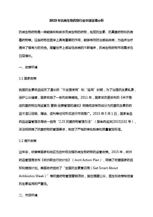 2023年抗微生物药物行业市场环境分析
