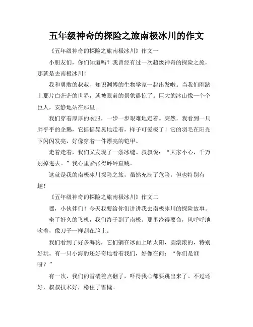 五年级神奇的探险之旅南极冰川的作文