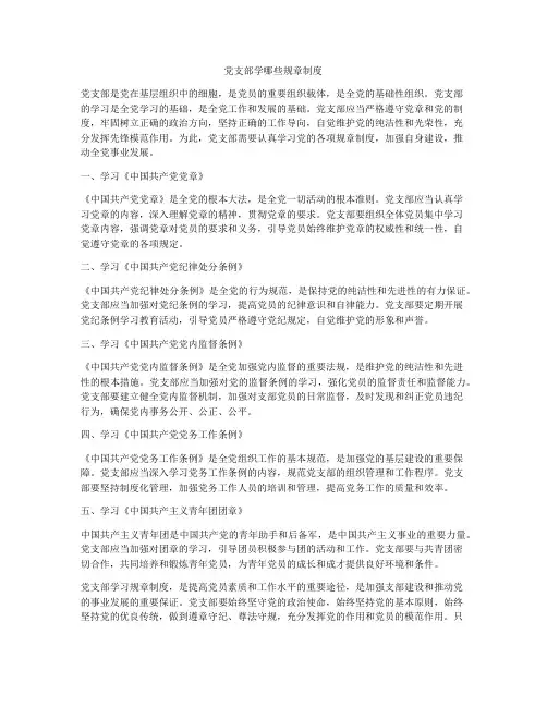 党支部学哪些规章制度