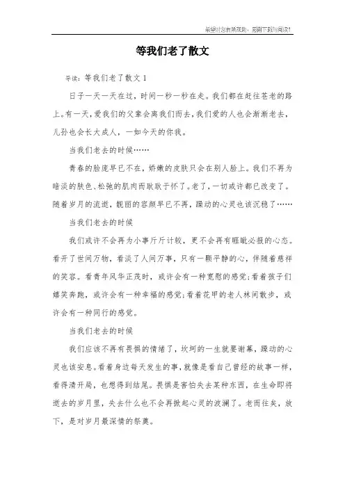 等我们老了散文