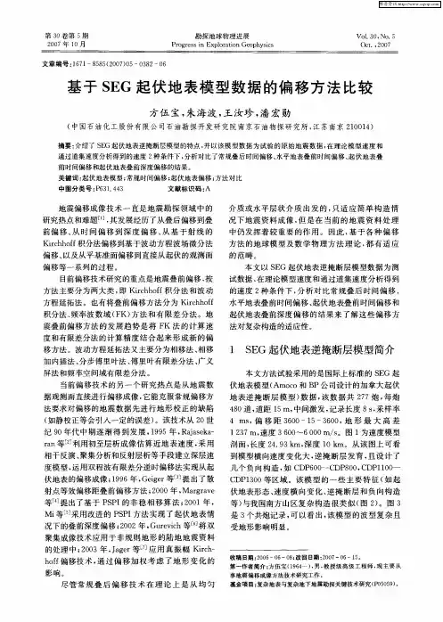 基于SEG起伏地表模型数据的偏移方法比较