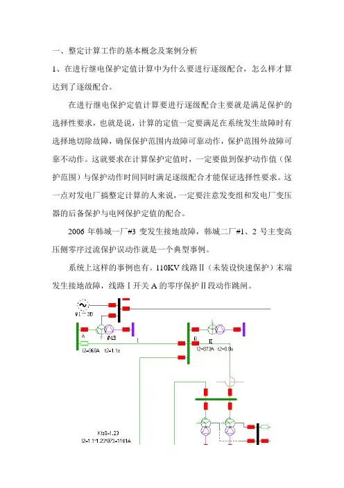 保护整定计算需注意的问题及案例分析