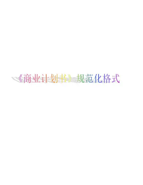 《商业计划书》规范化格式格式