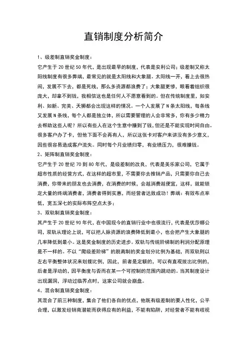 直销制度分析简介