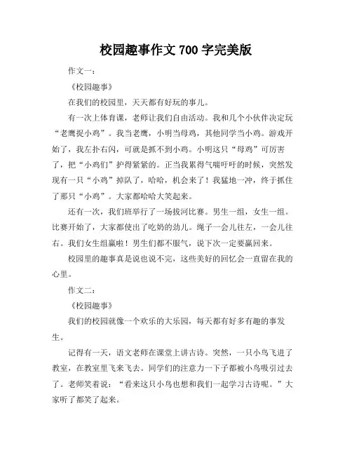 校园趣事作文700字完美版
