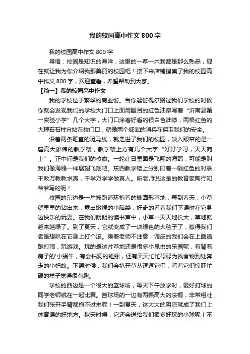 我的校园高中作文800字