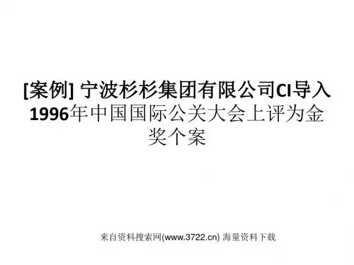 服装品牌-案例-宁波杉杉集团有限公司CI导入(PPT 38页)